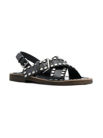 prada platform sandals outfit|Prada studded pony skin sandals.